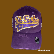 Load image into Gallery viewer, Omega Psi Phi - Purple Chapter Hat w/ Line Number Omega Hat
